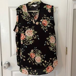 Floral sleeveless blouse